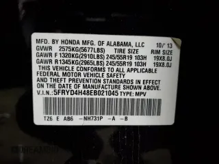 2014 Acura MDX Technology with VIN 5FRYD4H48EB021045, listed as a Copart auction lot 56989335 with 225,400 mi miles and Non repairable. Bid and sale history available at DreamBid. Image 13.