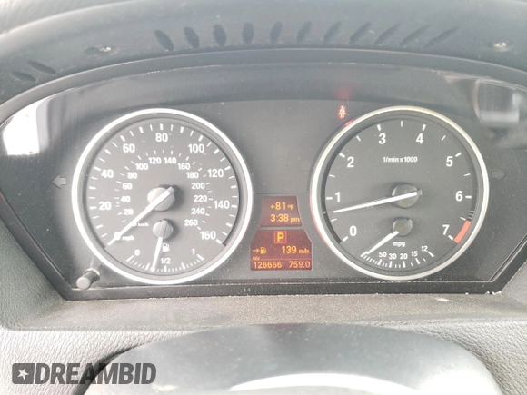2011 BMW X5 50i with VIN 5UXZV8C52BL419028, listed as a Copart auction lot 59870505 with 126,666 mi miles and Salvage title. Bid and sale history available at DreamBid. Image 9.