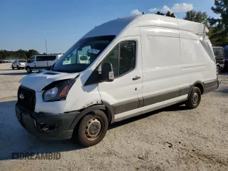 2021 Ford Transit Cargo with VIN 1FTBW3X83MKA40734, listed as a Copart auction lot 77427214 with Not Provided miles and Salvage Title. Bid and sale history available at carsss.com. Image 1.
