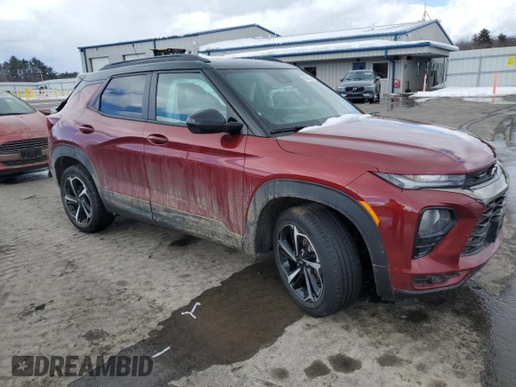 2022 Chevrolet TrailBlazer RS with VIN KL79MTSL8NB080905, listed as a Copart auction lot 45961245 with 42,893 mi miles and Salvage Title. Bid and sale history available at carsss.com. Image 4.