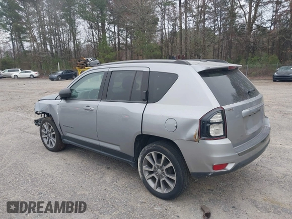 2017 Jeep Compass Sport with VIN 1C4NJCBA5HD166884, listed as a IAAI auction lot 36977902 with 64,921 mi miles and . Bid and sale history available at DreamBid. Image 3.