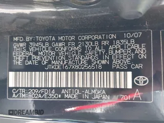 2008 Scion tC Spec with VIN JTKDE167X80256518, listed as a IAAI auction lot 42238691 with 245,294 mi miles and . Bid and sale history available at DreamBid. Image 9.