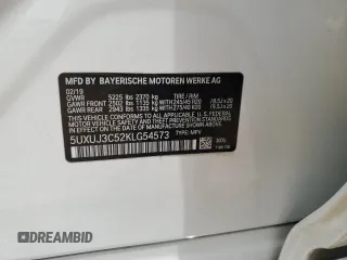 2019 BMW X4 xDrive30i with VIN 5UXUJ3C52KLG54573, listed as a Copart auction lot 53643064 with 32,670 mi miles and Non Repairable. Bid and sale history available at carsss.com. Image 15.