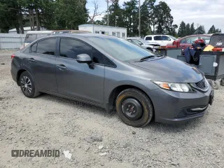 2013 Honda Civic LX with VIN 2HGFB2F55DH302308, listed as a Copart auction lot 60757165 with 70,204 mi miles and Salvage title. Bid and sale history available at DreamBid. Image 4.