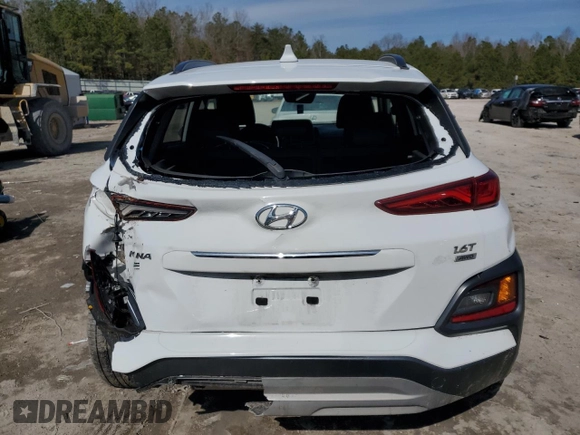2021 Hyundai Kona Limited with VIN KM8K3CA58MU670529, listed as a Copart auction lot 46647445 with 61,141 mi miles and Salvage Title. Bid and sale history available at carsss.com. Image 6.