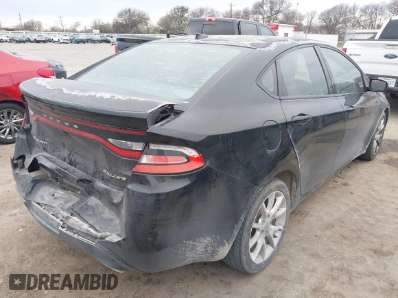2013 Dodge Dart SXT with VIN 1C3CDFBA5DD107641, listed as a IAAI auction lot 41374161 with 163,847 mi miles. Bid and sale history available at carsss.com. Image 4.