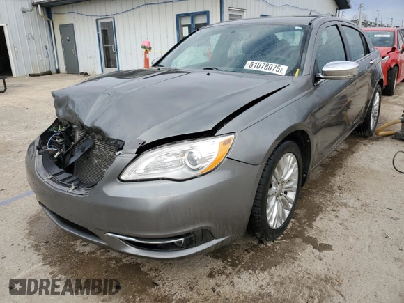 2013 Chrysler 200 Limited with VIN 1C3CCBCG5DN744103, listed as a Copart auction lot 51078075 with 157,279 mi miles and Salvage Title. Bid and sale history available at carsss.com. Image 1.