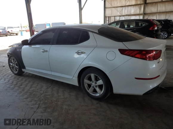 2015 Kia Optima LX with VIN KNAGM4A76F5589487, listed as a Copart auction lot 57791005 with 171,780 mi miles and Salvage title. Bid and sale history available at DreamBid. Image 2.