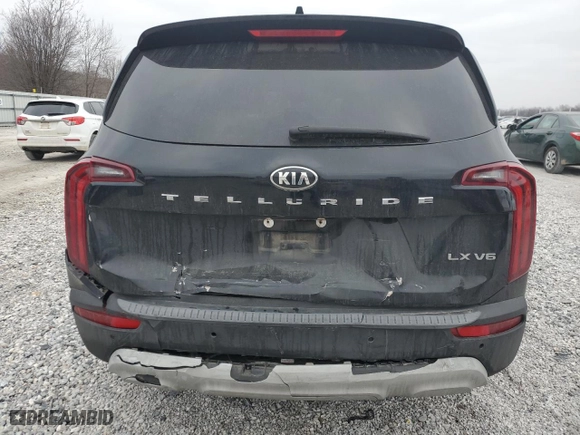 2020 Kia Telluride LX with VIN 5XYP24HCXLG079786, listed as a Copart auction lot 43041695 with 112,307 mi miles and Salvage Title. Bid and sale history available at carsss.com. Image 6.
