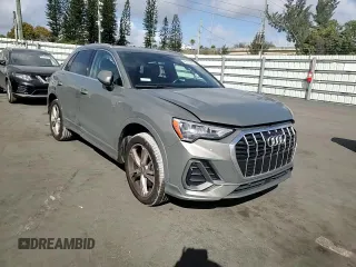 2020 Audi Q3 S line Premium with VIN WA1DECF37L1052630, listed as a Copart auction lot 45125555 with 57,910 mi miles and Non Repairable. Bid and sale history available at carsss.com. Image 12.
