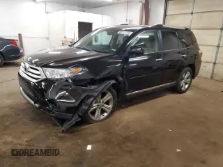 2012 Toyota Highlander Limited with VIN 5TDDK3EH3CS125295, listed as a Copart auction lot 60117725 with 176,911 mi miles and Salvage title. Bid and sale history available at DreamBid. Image 1.