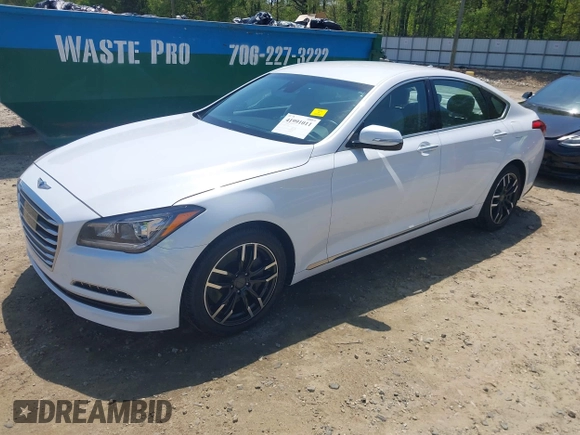 2017 Genesis G80 3.8L with VIN KMHGN4JE4HU169181, listed as a IAAI auction lot 41991011 with 78,470 mi miles. Bid and sale history available at carsss.com. Image 2.