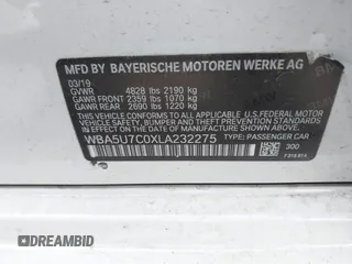 2020 BMW 3 Series M340i with VIN WBA5U7C0XLA232275, listed as a IAAI auction lot 41210369 with 56,220 mi miles and . Bid and sale history available at DreamBid. Image 9.