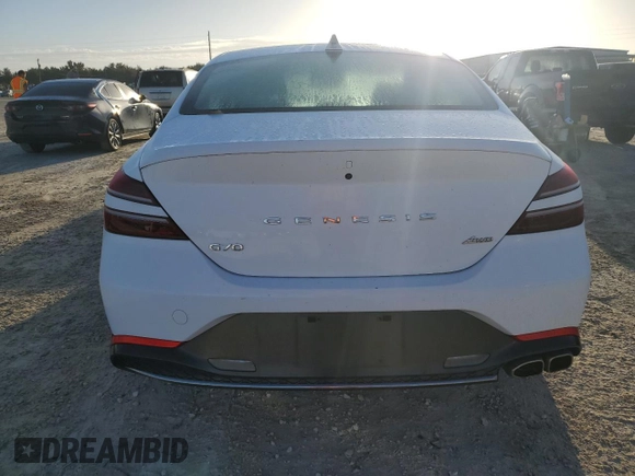 2023 Genesis G70 2.0T with VIN KMTG34TA7PU122859, listed as a Copart auction lot 75442774 with 20,359 mi miles and Non Repairable. Bid and sale history available at carsss.com. Image 6.