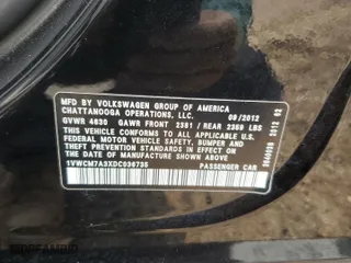2013 Volkswagen Passat SEL Premium with VIN 1VWCM7A3XDC036735, listed as a Copart auction lot 43351155 with 155,944 mi miles and Salvage Title. Bid and sale history available at carsss.com. Image 13.