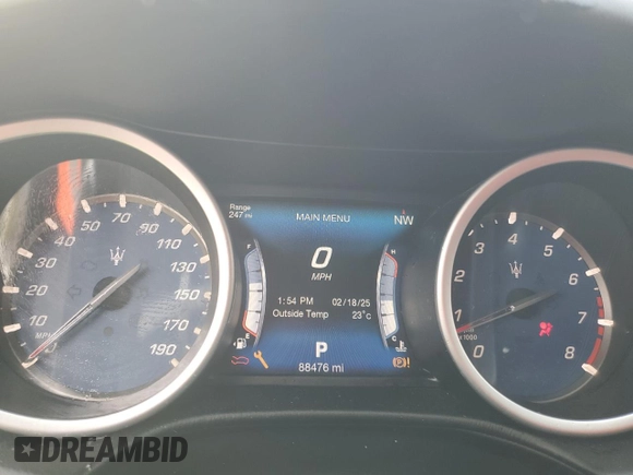 2017 Maserati Ghibli with VIN ZAM57XSA0H1262621, listed as a Copart auction lot 44688955 with 88,476 mi miles and Salvage Title. Bid and sale history available at carsss.com. Image 9.