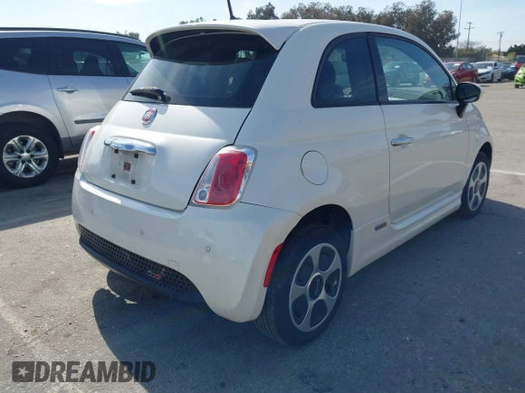 2014 FIAT 500e with VIN 3C3CFFGEXET172812, listed as a IAAI auction lot 41603973 with 57,026 mi miles. Bid and sale history available at carsss.com. Image 4.