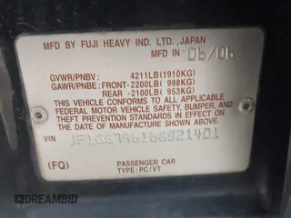2006 Subaru Impreza WRX с VIN JF1GG79616G821401, выставлен на аукционе IAAI как лот 41933944 с пробегом 203 495 миль миль и . История ставок и продаж доступна на DreamBid. Изображение 9.
