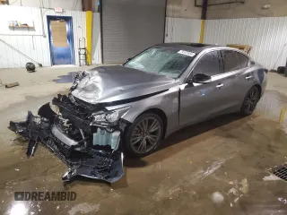 2020 Infiniti Q50 Pure with VIN JN1EV7AP8LM203925, listed as a Copart auction lot 74701834 with Not Provided miles and Salvage Title. Bid and sale history available at carsss.com. Image 1.