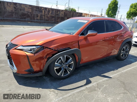 2020 Lexus UX 250h with VIN JTHX9JBH0L2036355, listed as a Copart auction lot 55533685 with 36,938 mi miles and Salvage title. Bid and sale history available at DreamBid. Image 1.