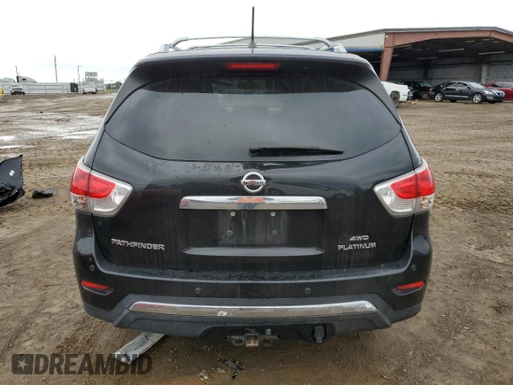 2015 Nissan Pathfinder Platinum with VIN 5N1AR2MM8FC642603, listed as a Copart auction lot 43323565 with 122,493 mi miles and Salvage title. Bid and sale history available at DreamBid. Image 6.