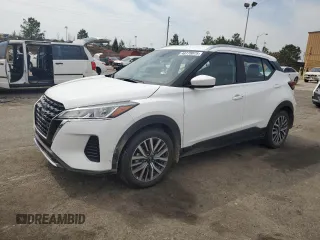 2024 Nissan Kicks SV with VIN 3N1CP5CV9RL529026, listed as a Copart auction lot 48770075 with 21,411 mi miles and Salvage Title. Bid and sale history available at carsss.com. Image 1.