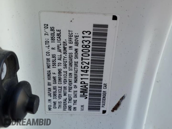2002 Honda S2000 с VIN JHMAP11452T008313, выставлен на аукционе Copart как лот 88291835 с пробегом 158 750 миль миль и Чистый • Clean title. История ставок и продаж доступна на DreamBid. Изображение 12.
