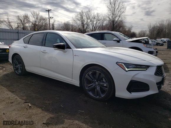 2023 Acura TLX w/A-Spec Package with VIN 19UUB6F55PA005007, listed as a Copart auction lot 49615805 with 31,620 mi miles and Salvage Title. Bid and sale history available at carsss.com. Image 4.