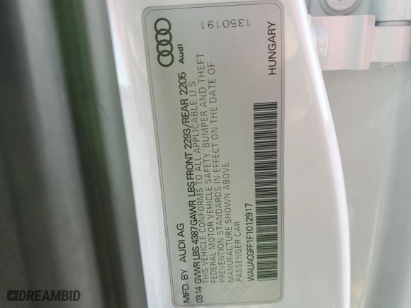 2015 Audi A3 1.8T Premium with VIN WAUACGFF1F1012917, listed as a Copart auction lot 47077395 with 85,372 mi miles and Salvage Title. Bid and sale history available at carsss.com. Image 15.