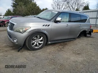 2011 Infiniti QX56 7-passenger with VIN JN8AZ2NF0B9502111, listed as a Copart auction lot 49748435 with 170,490 mi miles and Salvage Title. Bid and sale history available at carsss.com. Image 1.