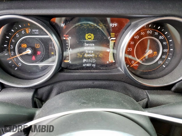 2020 Jeep Gladiator Overland with VIN 1C6HJTFG9LL217966, listed as a Copart auction lot 59424545 with 61,407 mi miles and Salvage title. Bid and sale history available at DreamBid. Image 9.