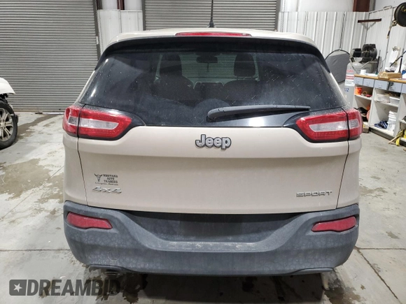 2015 Jeep Cherokee Sport with VIN 1C4PJMAB9FW575271, listed as a Copart auction lot 87958655 with 32,219 mi miles and Salvage Title. Bid and sale history available at carsss.com. Image 6.