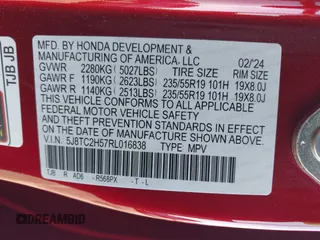 2024 Acura RDX Technology with VIN 5J8TC2H57RL016838, listed as a IAAI auction lot 41448574 with 13,116 mi miles and . Bid and sale history available at carsss.com. Image 9.
