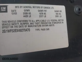 2004 Chevrolet Impala with VIN 2G1WF52EX49270470, listed as a IAAI auction lot 41943278 with 186,202 mi miles. Bid and sale history available at carsss.com. Image 9.