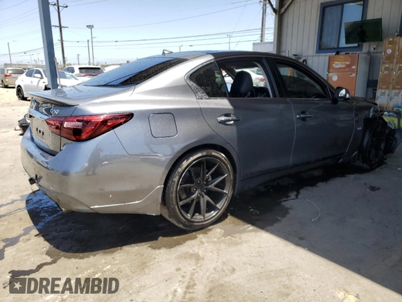 2019 Infiniti Q50 Luxe with VIN JN1EV7AP8KM514432, listed as a Copart auction lot 61669405 with 49,753 mi miles and Salvage title. Bid and sale history available at DreamBid. Image 3.