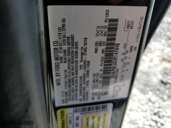 2018 Ford Fusion Hybrid SE with VIN 3FA6P0LUXJR147048, listed as a Copart auction lot 47271075 with 122,554 mi miles and Salvage Title. Bid and sale history available at carsss.com. Image 14.