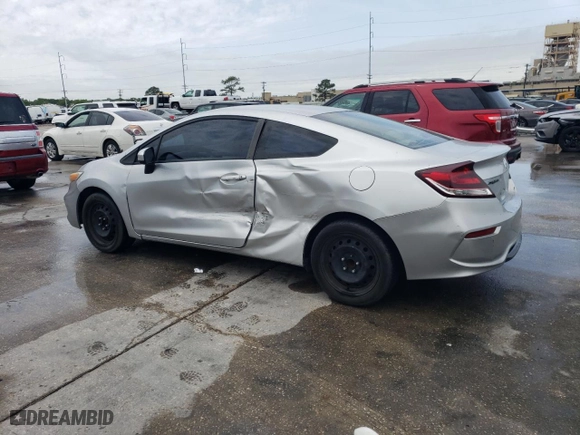 2014 Honda Civic Coupe LX with VIN 2HGFG3B53EH520813, listed as a Copart auction lot 51123865 with 0 mi miles and Salvage Title. Bid and sale history available at carsss.com. Image 2.