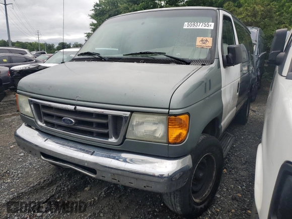 2006 Ford Econoline Passenger XL with VIN 1FBNE31L56HA16906, listed as a Copart auction lot 55937755 with 216,416 mi miles and Salvage title. Bid and sale history available at DreamBid. Image 1.