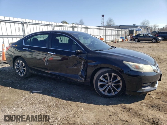 2014 Honda Accord Sport with VIN 1HGCR2F59EA270980, listed as a Copart auction lot 46647434 with 125,736 mi miles and Salvage Title. Bid and sale history available at DreamBid. Image 4.