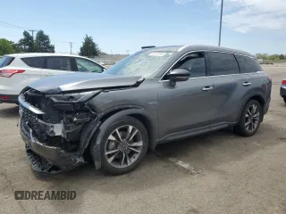2023 Infiniti QX60 Luxe z VIN 5N1DL1FSXPC345970, wystawiony jako Copart lot #54223165 z przebiegiem 29 594 mil mil oraz Szkoda całkowita • Salvage title. Historia ofert i sprzedaży dostępna na DreamBid. Obrazek 1.