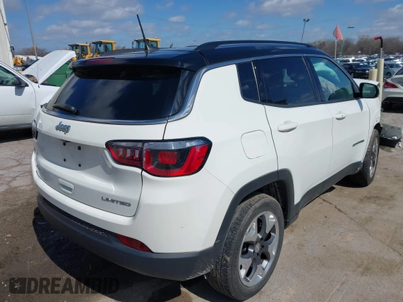 2019 Jeep Compass Limited with VIN 3C4NJDCB0KT827087, listed as a IAAI auction lot 41856565 with 69,081 mi miles and . Bid and sale history available at DreamBid. Image 4.