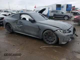 2024 BMW M4 Competition xDrive with VIN WBS43AZ05RCN59792, listed as a Copart auction lot 81781513 with 0 mi miles and Salvage Title. Bid and sale history available at carsss.com. Image 4.