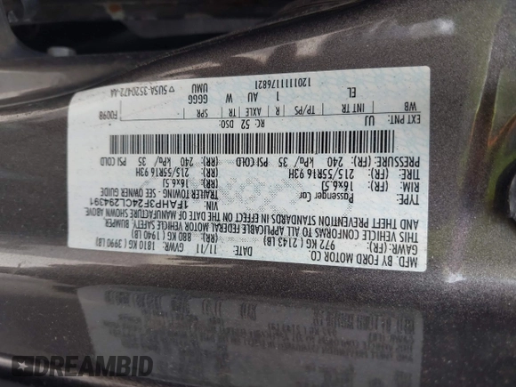 2012 Ford Focus SE z VIN 1FAHP3F24CL294391, wystawiony jako IAAI lot #42545359 z przebiegiem 190 904 mil mil oraz . Historia ofert i sprzedaży dostępna na DreamBid. Obrazek 9.