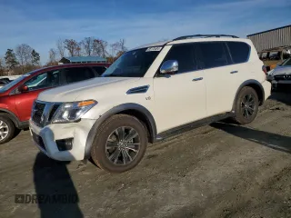2018 Nissan Armada Platinum with VIN JN8AY2NE6J9730588, listed as a Copart auction lot 85170484 with 107,263 mi miles and Salvage Title. Bid and sale history available at carsss.com. Image 1.