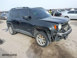 2019 Jeep Renegade Sport with VIN ZACNJBAB2KPJ83085, listed as a IAAI auction lot 41582293 with 1 mi miles. Bid and sale history available at carsss.com. Image 1.