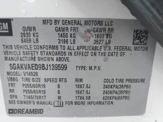 2011 Buick Enclave CX with VIN 5GAKVAED9BJ139599, listed as a IAAI auction lot 41486103 with 220,073 mi miles and . Bid and sale history available at DreamBid. Image 9.
