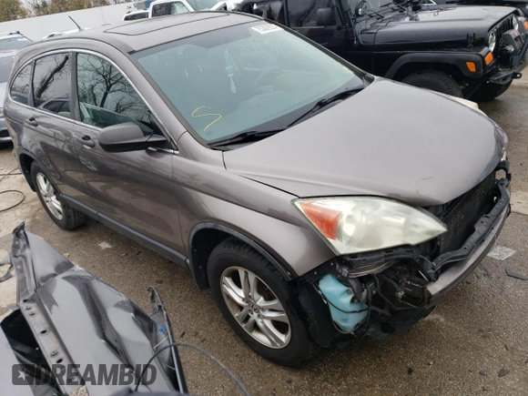 2011 Honda CR-V EX with VIN 5J6RE3H55BL013476, listed as a Copart auction lot 75302923 with 185,932 mi miles and Salvage Title. Bid and sale history available at DreamBid. Image 4.