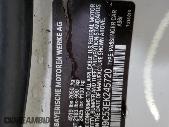 2014 BMW 4 Series 428i xDrive z VIN WBA3N9C53EK245720, wystawiony jako Copart lot #45166125 z przebiegiem 154 318 mil mil oraz Szkoda całkowita • Salvage title. Historia ofert i sprzedaży dostępna na DreamBid. Obrazek 13.