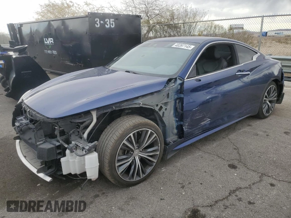 2019 Infiniti Q60 3.0t LUXE with VIN JN1EV7EK8KM230894, listed as a Copart auction lot 48397145 with 51,602 mi miles and Salvage Title. Bid and sale history available at carsss.com. Image 1.
