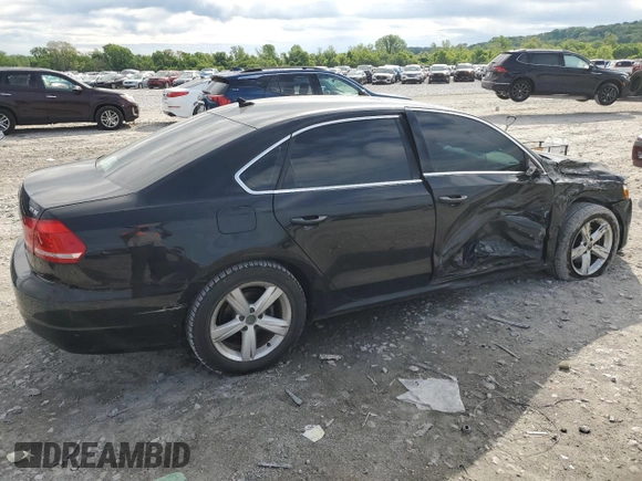 2013 Volkswagen Passat SE with VIN 1VWBN7A30DC134309, listed as a Copart auction lot 55862505 with 162,649 mi miles and Salvage title. Bid and sale history available at DreamBid. Image 3.